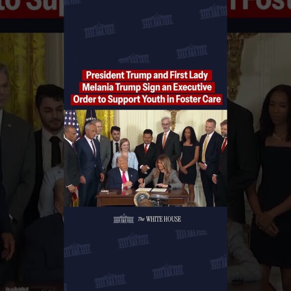 President Trump and First Lady Melania Trump sign an executive order for foster care children. 🇺🇸💙