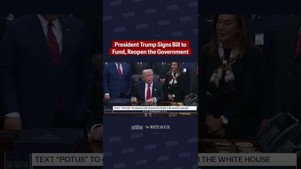 President Trump signs bill to OFFICIALLY reopen the government, ending the Democrat Shutdown.