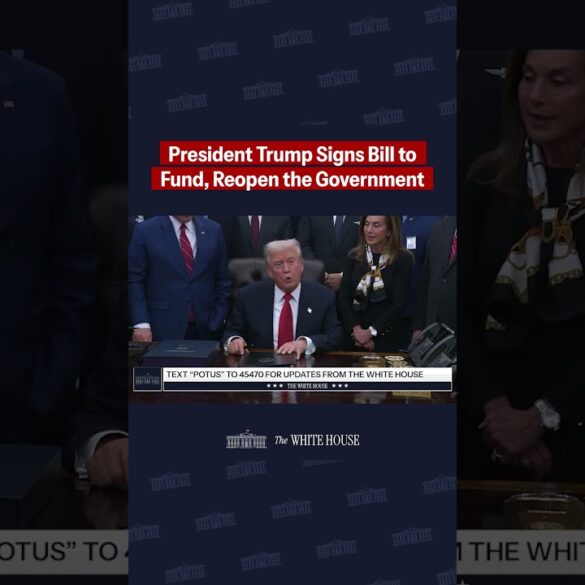 President Trump signs bill to OFFICIALLY reopen the government, ending the Democrat Shutdown.