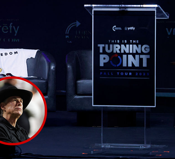 (L)Texas Governor Greg Abbott looks on from the sidelines during the third quarter of a game between the Texas A&M Aggies and the Texas Longhorns at Darrell K Royal-Texas (Background)Memorial Stadium in Austin, Texas. (Photo by Alex Slitz/Getty Images) A chair with a shirt and hat honoring the late Charlie Kirk is seen on stage during a Turning Point USA event at the University of California, Berkeley (UC Berkeley) in Berkeley, California. Two months after Turning Point USA founder Charlie Kirk was killed, the tour made a stop in California at UC Berkeley. (Photo by Justin Sullivan/Getty Images)