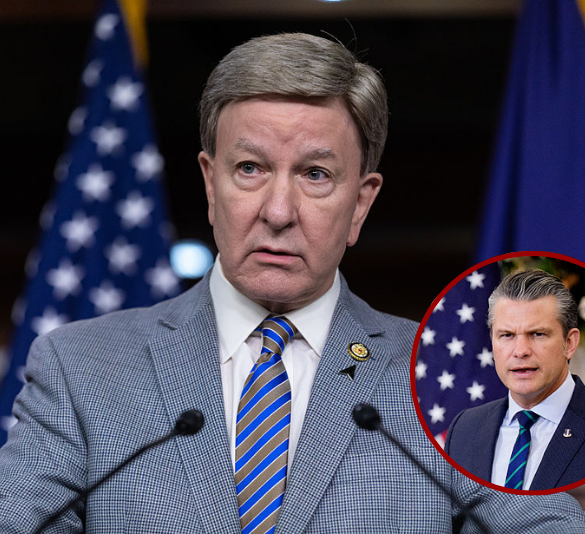 House Armed Services Committee Chairman Mike Rogers (R-AL) speaks to the press at the U.S. Capitol on October 17, 2025 in Washington, DC. House Speaker Mike House Speaker Mike Johnson (R-LA) held a press conference with other Republican leaders on the 17th day of a government shutdown. (Photo by Anna Rose Layden/Getty Images) / Secretary of War Pete Hegseth (R), accompanied by Secretary of State Marco Rubio, speaks during a news conference with their Australian counterparts at the State Department on December 8, 2025 in Washington, DC. The U.S. State Department is hosting the 35th Australia-United States Ministerial Consultations. (Photo by Andrew Harnik/Getty Images)