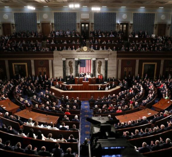 The legislation that authorizes annual Pentagon spending, known as the National Defense Authorization Act (NDAA), moved to the Senate after being passed by the House on December 10, 2025.(Photo by Mark Wilson/Getty Images)