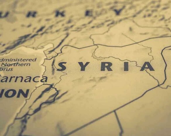 Map showing Syria and surrounding regions.