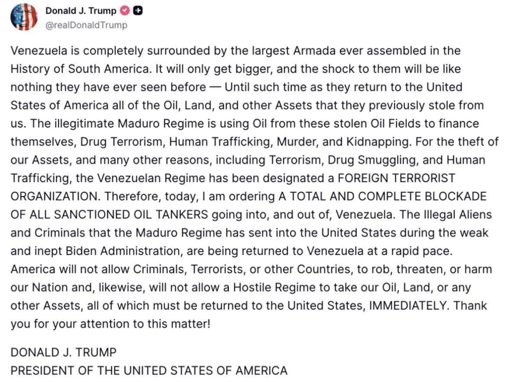 President Trump On Possible War With Venezuela