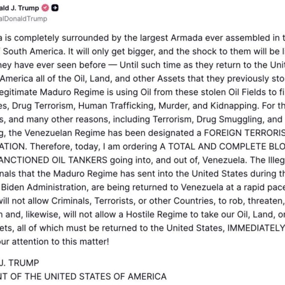 President Trump On Possible War With Venezuela