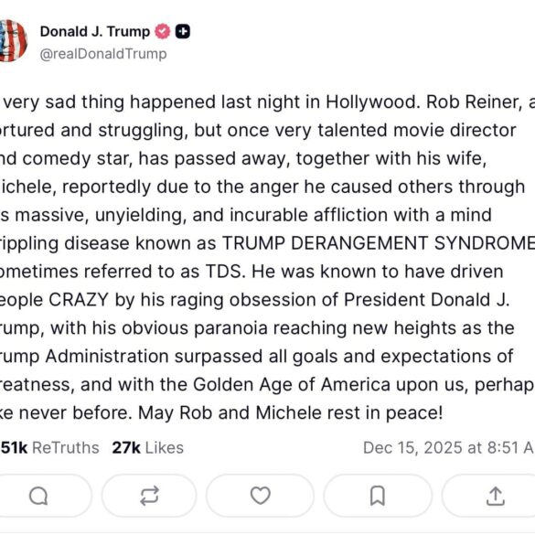 President Trump Posts Very “Special” Message For Rob Reiner * 100PercentFedUp.com * by Noah