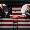 President Donald Trump gives a thumbs up as he arrives at Atlanta Hartsfield-Jackson International Airport on August 24, 2023 in Atlanta, Georgia. (Photo by Joe Raedle/Getty Images) / The podium is set onstage in front of an American flag before an election night event for Republican nominee Matt Van Epps at the Millennium Hotel Maxwell House Nashville on December 2, 2025 in Franklin, Tennessee. (Photo by Brett Carlsen/Getty Images)/ Republican congressional candidate Matt Van Epps speaks during a get out the vote event on December 1, 2025 in Franklin, TennesseePhoto by Brett Carlsen/Getty Images)