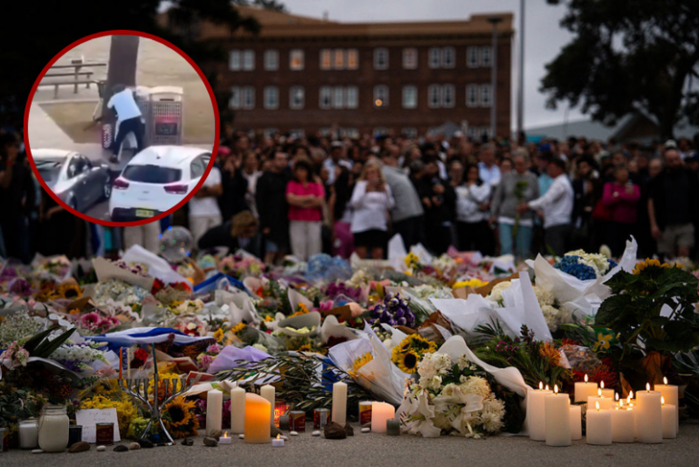 SYDNEY, AUSTRALIA - DECEMBER 15: Community members gather outside of Bondi Pavilion at Bondi Beach on December 15, 2025 in Sydney, Australia. Police say at least 16 people, including one suspected gunman, were killed and more than a dozen others injured when two attackers opened fire near a Hanukkah celebration at the world-famous Bondi Beach, in what authorities have declared a terrorist incident. (Photo by Audrey Richardson/Getty Images)