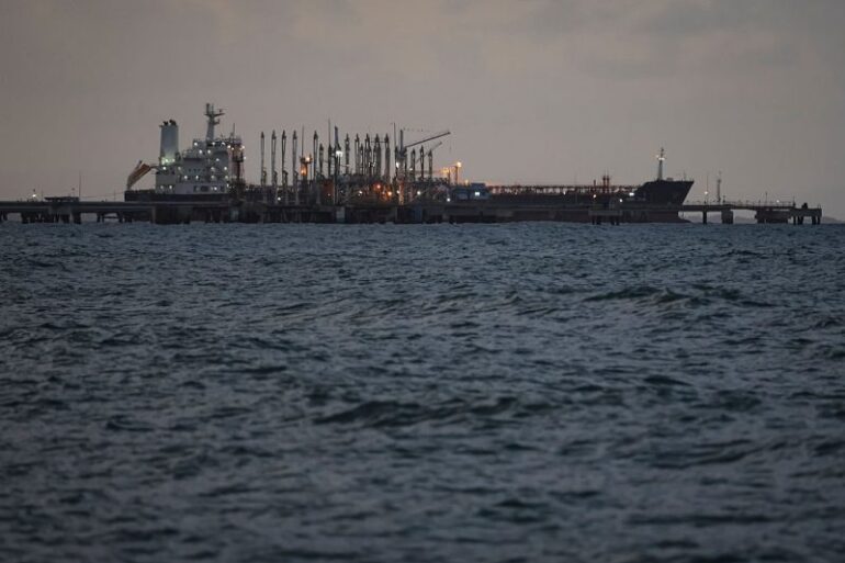 PUERTO CABELLO, VENEZUELA - DECEMBER 18: An oil tanker remains anchored at the dock during a walk around the outskirts of the 'El Palito' refinery on December 18, 2025 in Puerto Cabello, Venezuela. President Trump stated on December 17th that Venezuela took away oil rights from the US. Trump's administration has sanctioned Venezuelan oil with blockades, while many US Navy units are deployed off the coast of Venezuela under the premise of combating the drug cartels. (Photo by Jesus Vargas/Getty Images)