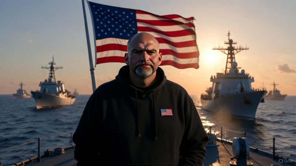 Politics: breaking: senator john fetterman supports trump’s 'total and complete'