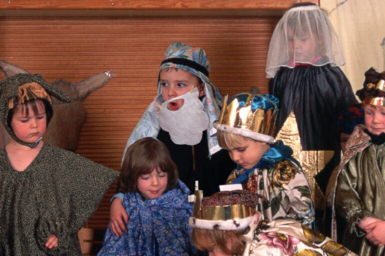 Satire news: felt beard taped to child’s face hanging on