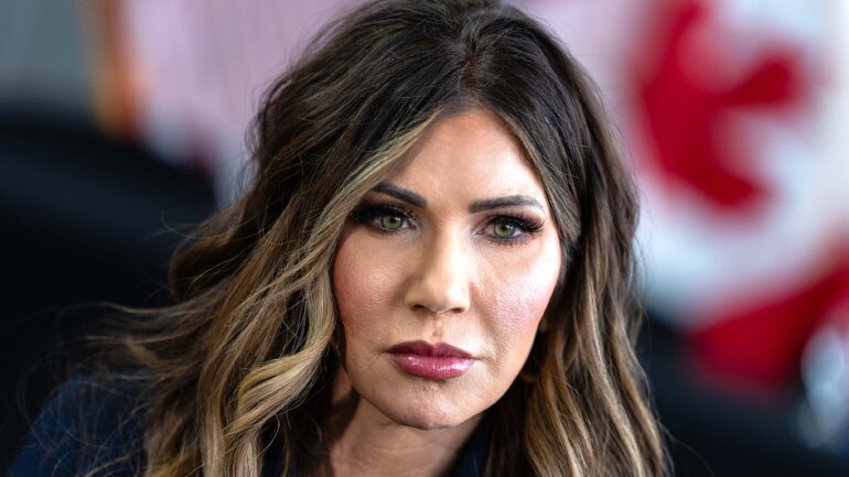 Satire news: kristi noem places pushpin in bespoke map of