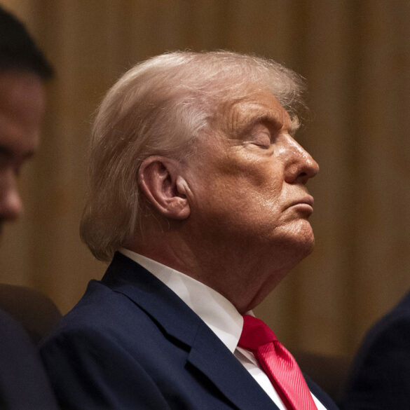 Satire news: trump appears to doze during stroke