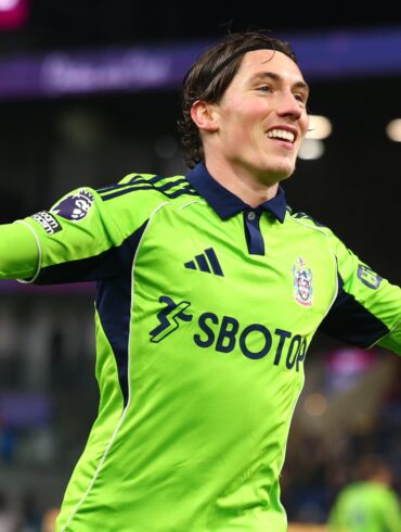 Harry Wilson of Fulham celebrates after he scored for 1-3 during the Premier League match between Burnley and Fulham at Turf Moor on December 13, 2025 in Burnley, England.