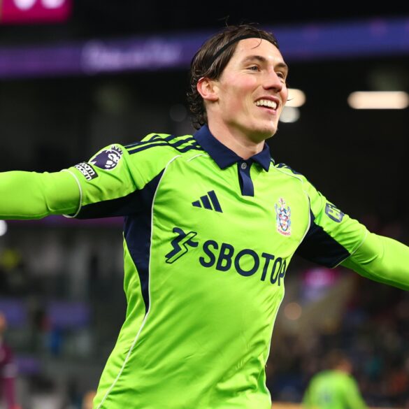 Harry Wilson of Fulham celebrates after he scored for 1-3 during the Premier League match between Burnley and Fulham at Turf Moor on December 13, 2025 in Burnley, England.