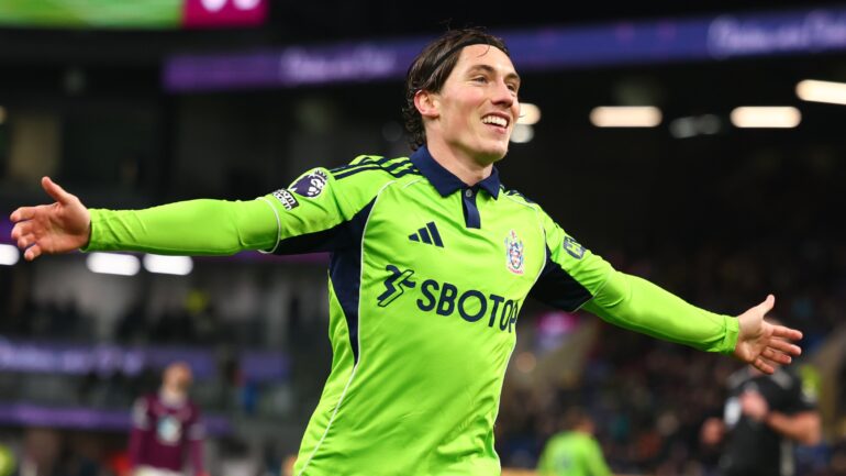 Harry Wilson of Fulham celebrates after he scored for 1-3 during the Premier League match between Burnley and Fulham at Turf Moor on December 13, 2025 in Burnley, England.