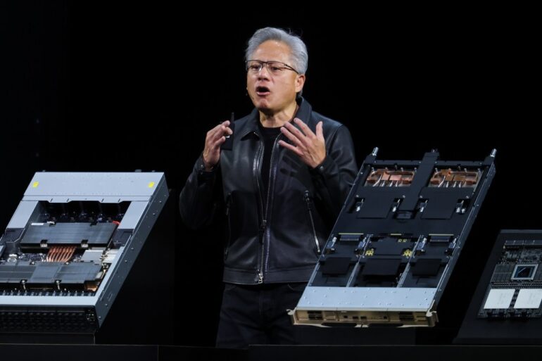 Jensen Huang giving a keynote address at GTC.