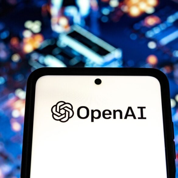 The OpenAI logo is displayed on a smartphone as the company’s stock-based compensation reaches levels unmatched by any major tech startup before an IPO.