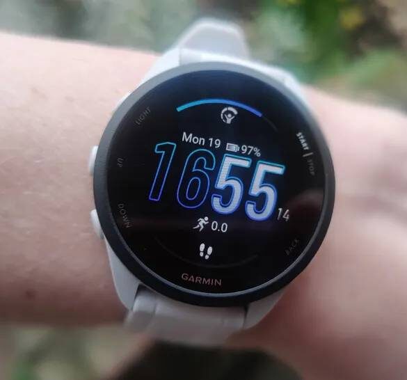 Garmin Forerunner 165 smartwatch worn on the wrist