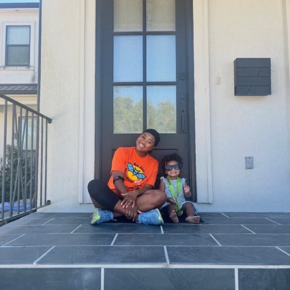The author with her 3-year-old daughter.