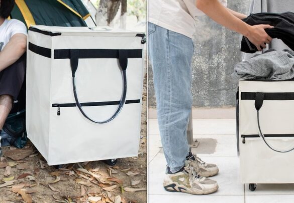 This massive rolling tote bag is useful for camping and park trips, laundry runs, grocery shopping and so much more.