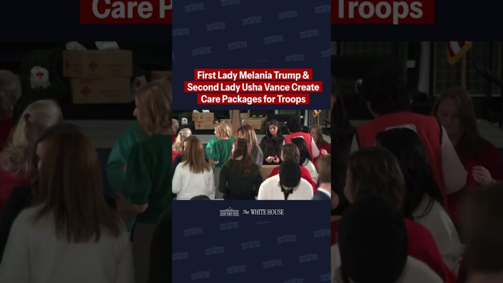 FLOTUS & SLOTUS assemble care packages for deployed service members at Joint Base Andrews