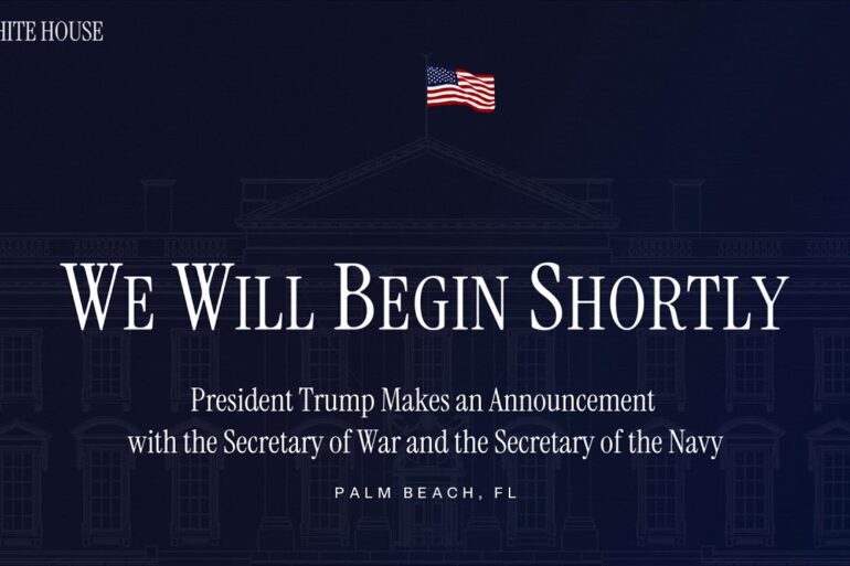 President Trump Makes an Announcement with the Secretary of War and the Secretary of the Navy
