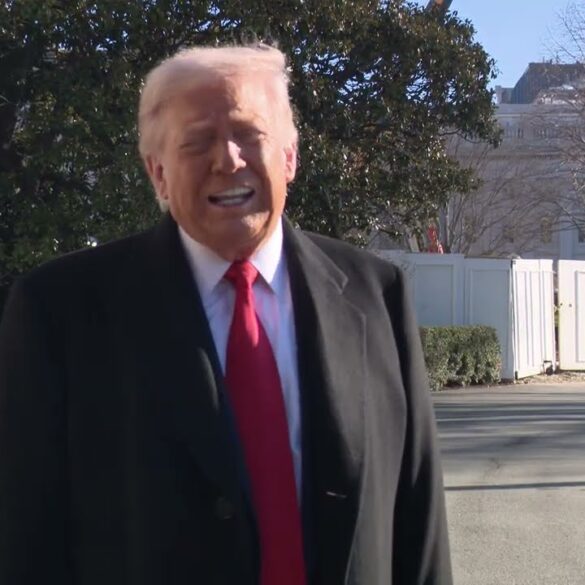 President Trump Gaggles with Press Before Departing the White House, Jan. 13, 2026