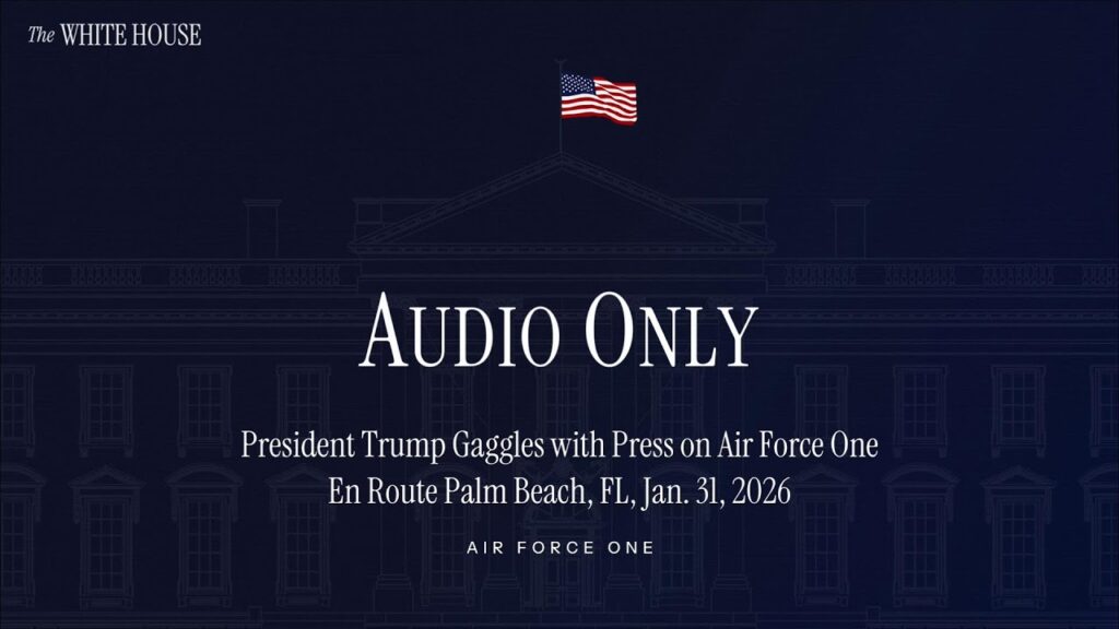 President Trump Gaggles with Press on Air Force One En Route Palm Beach, FL, Jan. 31, 2026