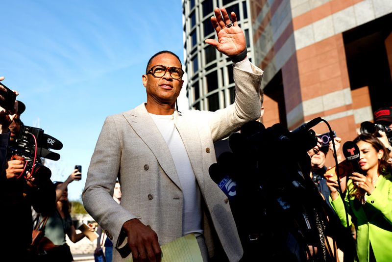 LOS ANGELES, CALIFORNIA - JANUARY 30: Journalist Don Lemon waves outside federal court on January 30, 2026 in Los Angeles, California. Lemon was arrested in Beverly Hills in connection to a protest he had covered at a Minnesota church. He was released without bail and is scheduled to appear in federal court in Minneapolis on February 9th. (Photo by Mario Tama/Getty Images)