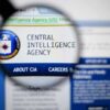 Magnifying glass over Central Intelligence Agency webpage.