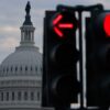 WASHINGTON, DC - JANUARY 05: Traffic lights point the way near the U.S. Capitol on January 05, 2026 in Washington, DC. Members of Congress are set to return to the capital Monday following a two-and-a-half week break for the holidays. (Photo by Chip Somodevilla/Getty Images)