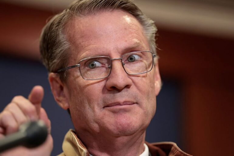 WASHINGTON, DC - DECEMBER 16: U.S. Rep. Tim Burchett (R-TN) speaks to the media following a closed door meeting with members of the House of Representatives on Capitol Hill on December 16, 2025 in Washington, DC. U.S. Secretary of War Pete Hegseth and Secretary of State Marco Rubio headed back to Capitol Hill to speak with lawmakers as questions mount about strikes carried out by the U.S. military on suspected drug boats out of Venezuela ordered by the Trump Administration. (Photo by Heather Diehl/Getty Images)