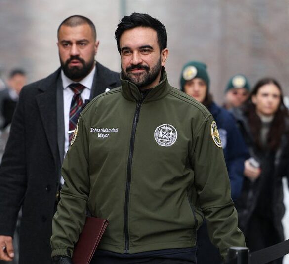 New York City Mayor Zohran Mamdani arrives at a salt depot to speak at a news conference about preparations for the winter storm in New York on January 24, 2026. Americans stripped supermarket shelves January 23 ahead of potentially "catastrophic" winter weather that threatened at least 160 million people across the country with transportation chaos, blackouts and life-threatening cold. (Photo by ANGELA WEISS / AFP via Getty Images)