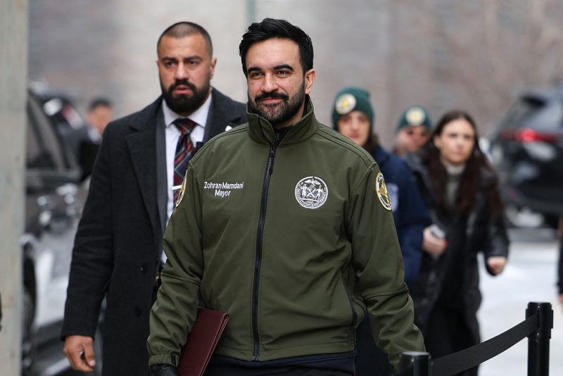 New York City Mayor Zohran Mamdani arrives at a salt depot to speak at a news conference about preparations for the winter storm in New York on January 24, 2026. Americans stripped supermarket shelves January 23 ahead of potentially "catastrophic" winter weather that threatened at least 160 million people across the country with transportation chaos, blackouts and life-threatening cold. (Photo by ANGELA WEISS / AFP via Getty Images)