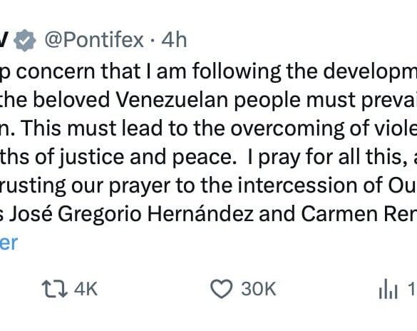 Pope Leo Prays To “Our Lady of Coromoto” To Intercede For Venezuela * 100PercentFedUp.com * by Anthony