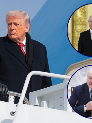 (Main photo): U.S. President Donald Trump boards Air Force One on January 16, 2026 in Joint Base Andrews, Maryland. (Photo by Anna Moneymaker/Getty Images) / (Top right): Russia's President Vladimir Putin at the Grand Kremlin Palace in Moscow on January 15, 2026. (Photo by Ramil Sitdikov / POOL / AFP via Getty Images) / (Bottom right): Belarusian President Alexander Lukashenko in Minsk on May 28, 2021. (Photo by Dmitry Astakhov / POOL / AFP)