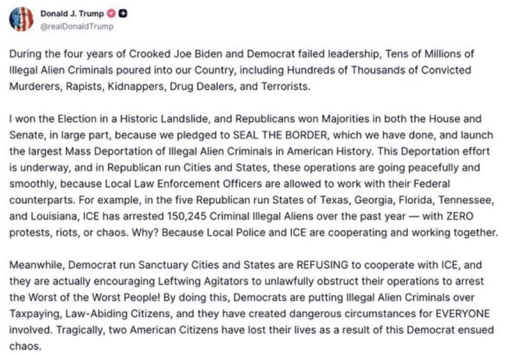 President Trump Issues Message To "EVERY Democrat Governor And Mayor" Following Minnesota Shooting * 100PercentFedUp.com * by Danielle