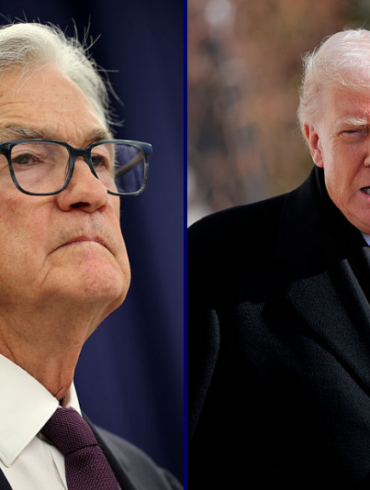 (L) Federal Reserve Chair Jerome Powell pauses while speaking during a press conference following the Federal Open Markets Committee meeting at the Federal Reserve on January 28, 2026 in Washington, DC. Powell announced that interest rates will remain steady at 3.5 - 3.75 percent. (Photo by Kevin Dietsch/Getty Images) / (R) U.S. President Donald Trump departs the White House on January 27, 2026 in Washington, DC. President Trump is en route to Clive, Iowa for a rally with supporters where he is expected to talk about energy and the economy in his speech. (Photo by Chip Somodevilla/Getty Images)