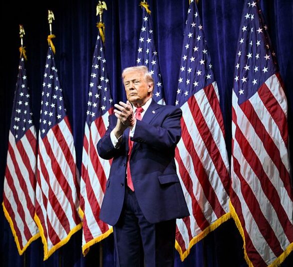 US President Donald Trump departs after he delivered remarks at the House Republican Party (GOP) member retreat at the Kennedy Center in Washington, DC, on January 6, 2026. (Photo by Mandel NGAN / AFP via Getty Images)