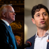 Minnesota Gov. Tim Walz speaks during a press conference at the State Capitol building on January 5, 2026 in St. Paul, Minnesota. Walz announced today that he is abandoning his re-election campaign for governor, blaming scrutiny from President Donald Trump for his decision. (Photo by Stephen Maturen/Getty Images) / Minneapolis Mayor Jacob Frey (C) speaks during a press conference at City Hall on January 09, 2026 in Minneapolis, Minnesota. Frey and local city officials are calling on federal investigators to turn over information to the Minnesota Bureau of Criminal Apprehension after the shooting death of Renee Good by a federal officer this week. (Photo by Stephen Maturen/Getty Images)