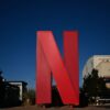 TOPSHOT - The Netflix logo is displayed at the entrance to Netflix Albuquerque Studios film and television production studio lot in Albuquerque, New Mexico on October 13, 2023. (Photo by Patrick T. Fallon / AFP) (Photo by PATRICK T. FALLON/AFP via Getty Images)