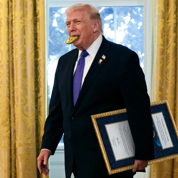 Satire news: giddy trump struts all around white house with