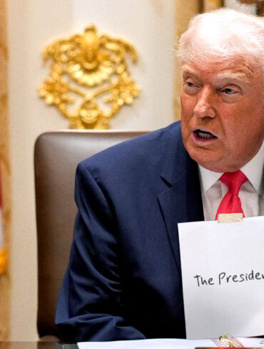 Satire news: trump spotted wearing paper sign reading ‘the president’