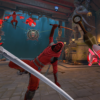 Deadpool fighting Hand ninjas with kunai