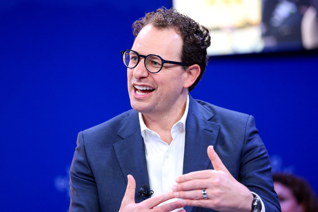 CEO and Co-Founder of Anthropic Dario Amodei speaks during the 56th annual World Economic Forum (WEF) meeting in Davos, Switzerland, January 20, 2026.