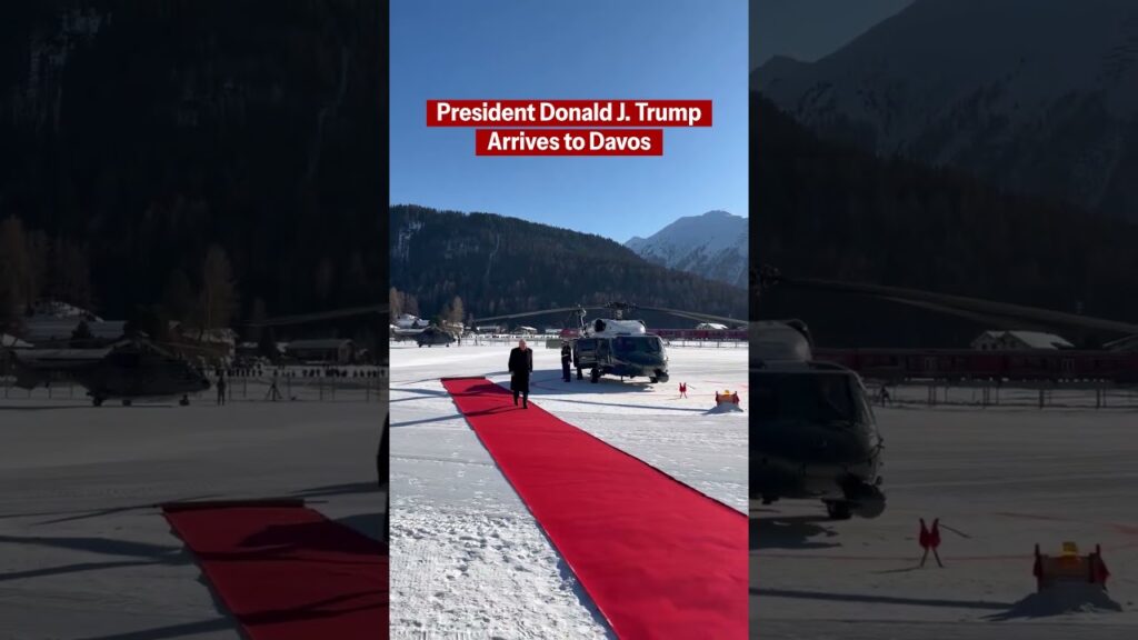 President Donald J. Trump lands in Davos