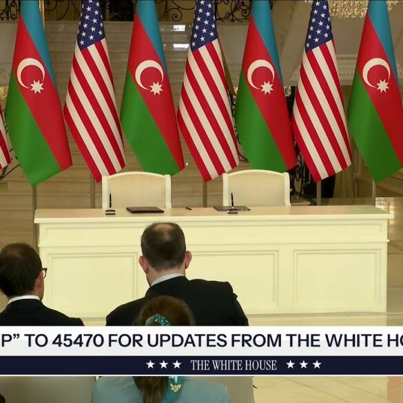 Vice President JD Vance Delivers Remarks with President Ilham Aliyev of Azerbaijan