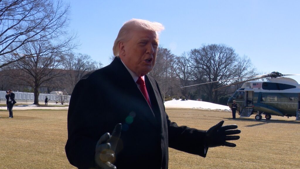 President Trump Gaggles with Press Before Departing the White House, Feb. 13, 2026
