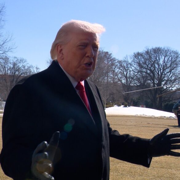 President Trump Gaggles with Press Before Departing the White House, Feb. 13, 2026